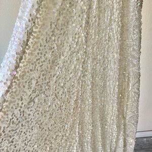 White tank sequins lace formal dress